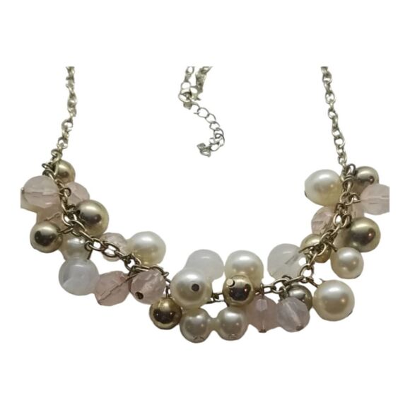 Jewelry - Acrylic Necklace Gold Pearls Beads Bobbles